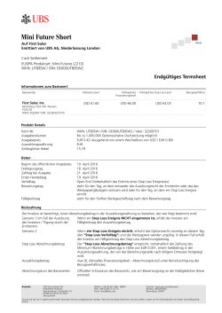 Termsheet vom Emissionstag (DE) - UBS