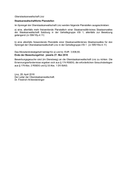 eine allenfalls freiwerdende Planstelle einer Staatsanw&auml;ltin/eines