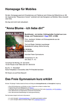 Homepage f&uuml;r Mobiles "Anna Blume