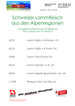 Schweizer Lammfleisch - Grauwiler