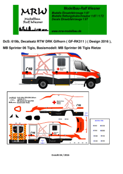 DcS: 619b, Decalsatz RTW MB Sprinter 06 Tigis, Basis DRK Gifhorn