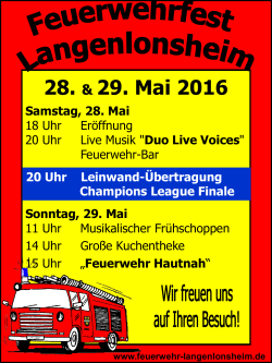 Plakat mit Programm - Feuerwehr Langenlonsheim
