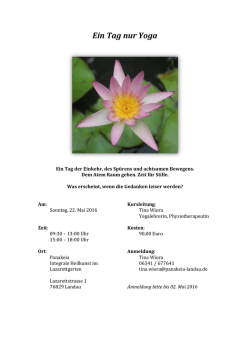 Ein Tag nur Yoga - Panakeia - Integrale Heilkunst im Lazarettgarten