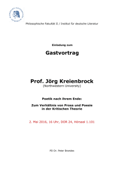 Gastvortrag Prof. Jörg Kreienbrock