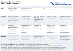 Speiseplan Cafeteria Prüfening