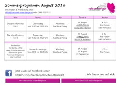 Sommerprogramm August 2016