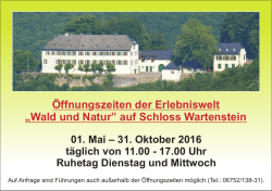 Erlebniswelt "Wald und Natur" auf Schloss Wartenstein - Kirn-Land