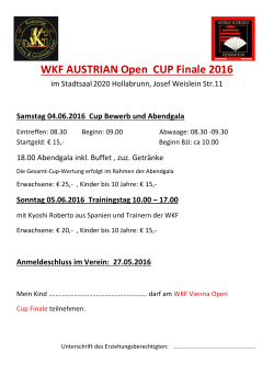 WKF AUSTRIAN Open CUP Finale 2016
