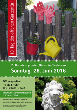 Plakat Tag der offenen Gartentuer Oberbayern 2016