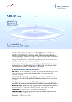 STILLE - 8.-10. April 2016 - Infoblatt