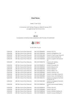 Final Terms - UBS