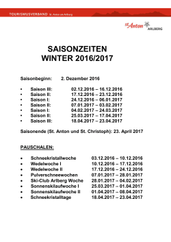 saisonzeiten winter 2016/2017