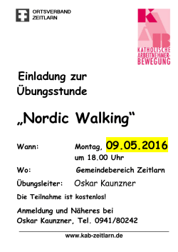 Übungsstunde Nordic Walking