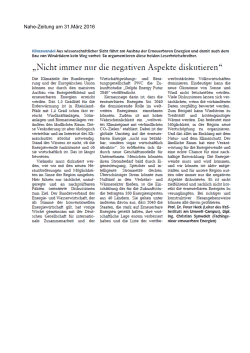 Nahe-Zeitung am 31.März 2016 - Bürger GegenWind im Westrich