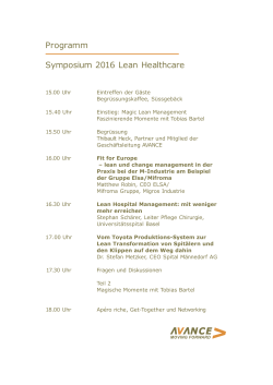Programm Symposium 2016 Lean Healthcare