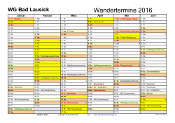 Jahresplan 2016 WG - Bad Lausick
