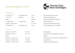 Jahresprogramm 2016 - beim Tennis-Club Muri