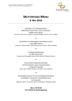 muttertags-menu - Restaurant Haberbüni