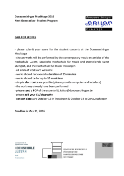 Donaueschinger Musiktage 2016 Next Generation - Student
