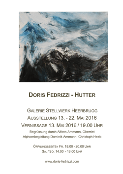 DORIS FEDRIZZI - HUTTER AI 2016 VERNISSAGE 13. MAI 2016