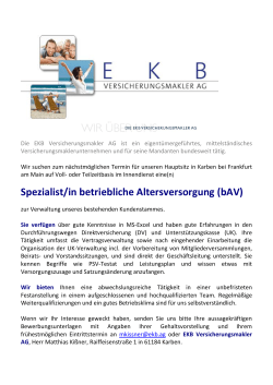 Spezialist/in betriebliche Altersversorgung (bAV)