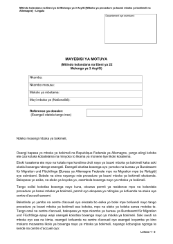 mayebisi ya motuya - Bundesamt für Migration und Flüchtlinge