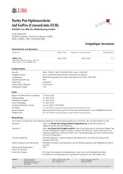 Termsheet vom Emissionstag (DE) - UBS