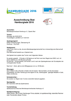 Hamburgiade - Skat im Hamburger Betriebssportverband