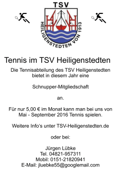 Tennis im TSV Heiligenstedten
