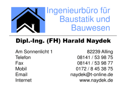 Ingenieurb&uuml;ro f&uuml;r Baustatik und Bauwesen