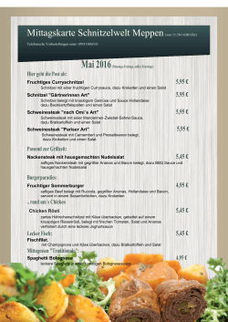Mittagskarte Mai 2016 - Schnitzel-Welt