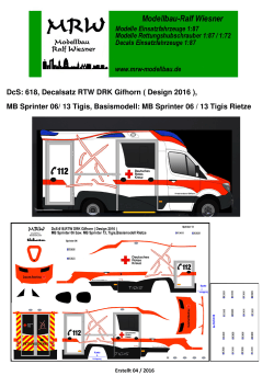 DcS: 618, Decalsatz RTW DRK Gifhorn ( Design 2016 ), MB Sprinter