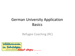 German University Application Basics