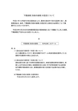 下限面積（別段の面積）の設定について