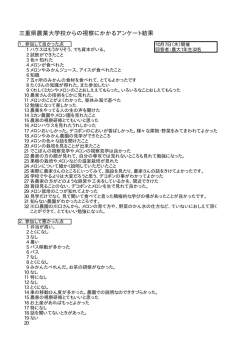 三重県農業大学校からの視察にかかるアンケート結果