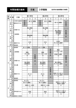 年間指導計画例 B案 3学期制