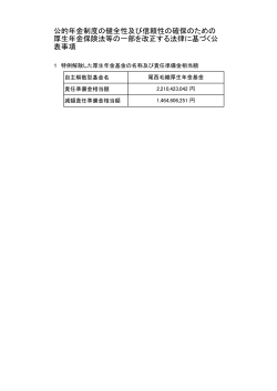 公的年金制度の健全性及び信頼性の確保のための 厚生年金保険法等