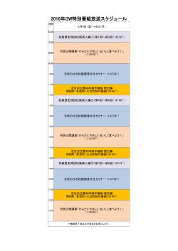 2016年5月6日（金）～9日（月）