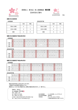 医療法人 新生会 老人保健施設 桜の園 空き状況のご案内