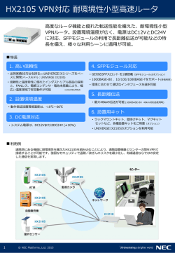 HX2105 VPN対応 耐環境性小型高速ルータ