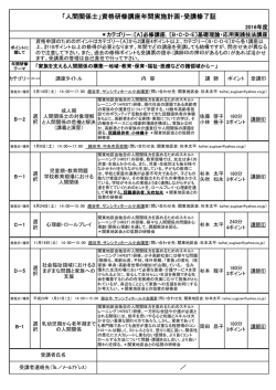 ／ 「人間関係士」資格研修講座年間実施計画・受講修了証