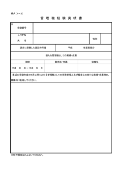 管 理 職 経 験 実 績 書