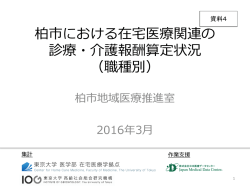 柏市における在宅医療関連の 診療・介護報酬算定状況 （職種別）