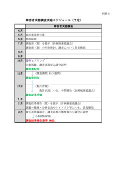 障害者実態調査実施スケジュール（予定）