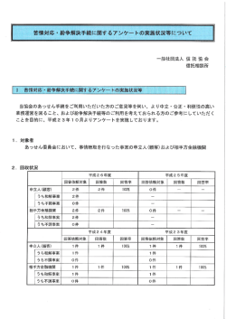 苦情対応・紛争解決手続きに関するアンケートの実施状況等