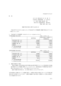 業績予想の修正に関するお知らせ