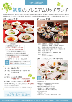 初夏のプレミアムリッチランチ