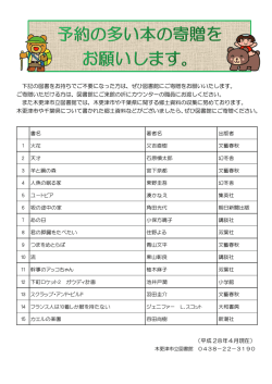 下記の図書をお持ちでご不要になった方は、ぜひ