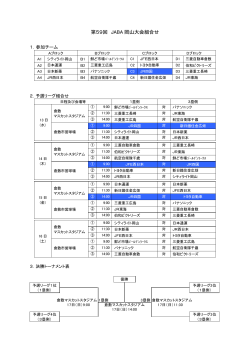 JABA岡山大会組合せ