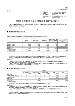 業績予想の修正及び配当予想の修正に関する
